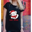 Cat x Mas -karácsonyi macskás női póló