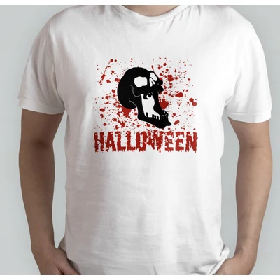 Koponyás halloweeni póló