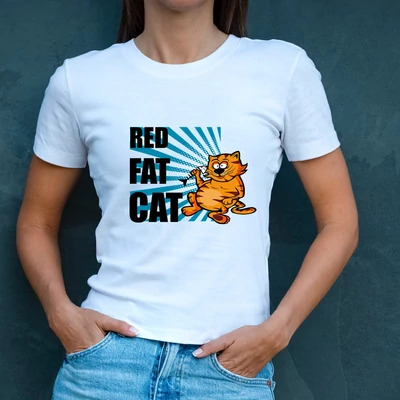 Red fat cat női póló