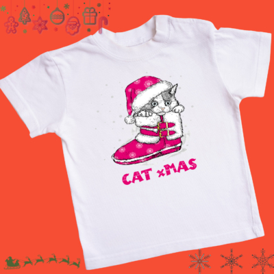 Cica karácsony-póló