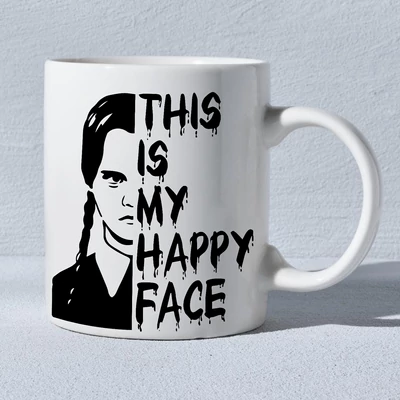 Wednesday Addams-this is my happy face   bögre