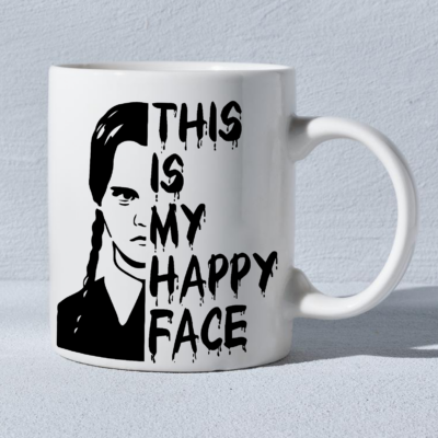 Wednesday Addams-this is my happy face   bögre