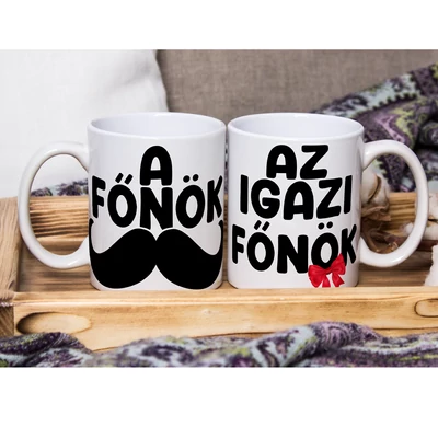 Főnök/Igazi főnök páros bögre