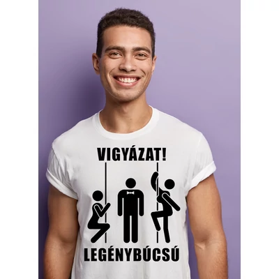 Vigyázat legénybúcsú-póló